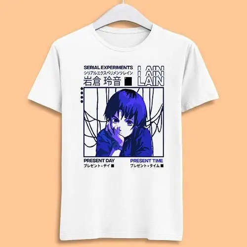 Serial Experiments Lain Japanese Funny Parody T Shirt Meme Gamer Anime Cool Cult Movie Music 7022