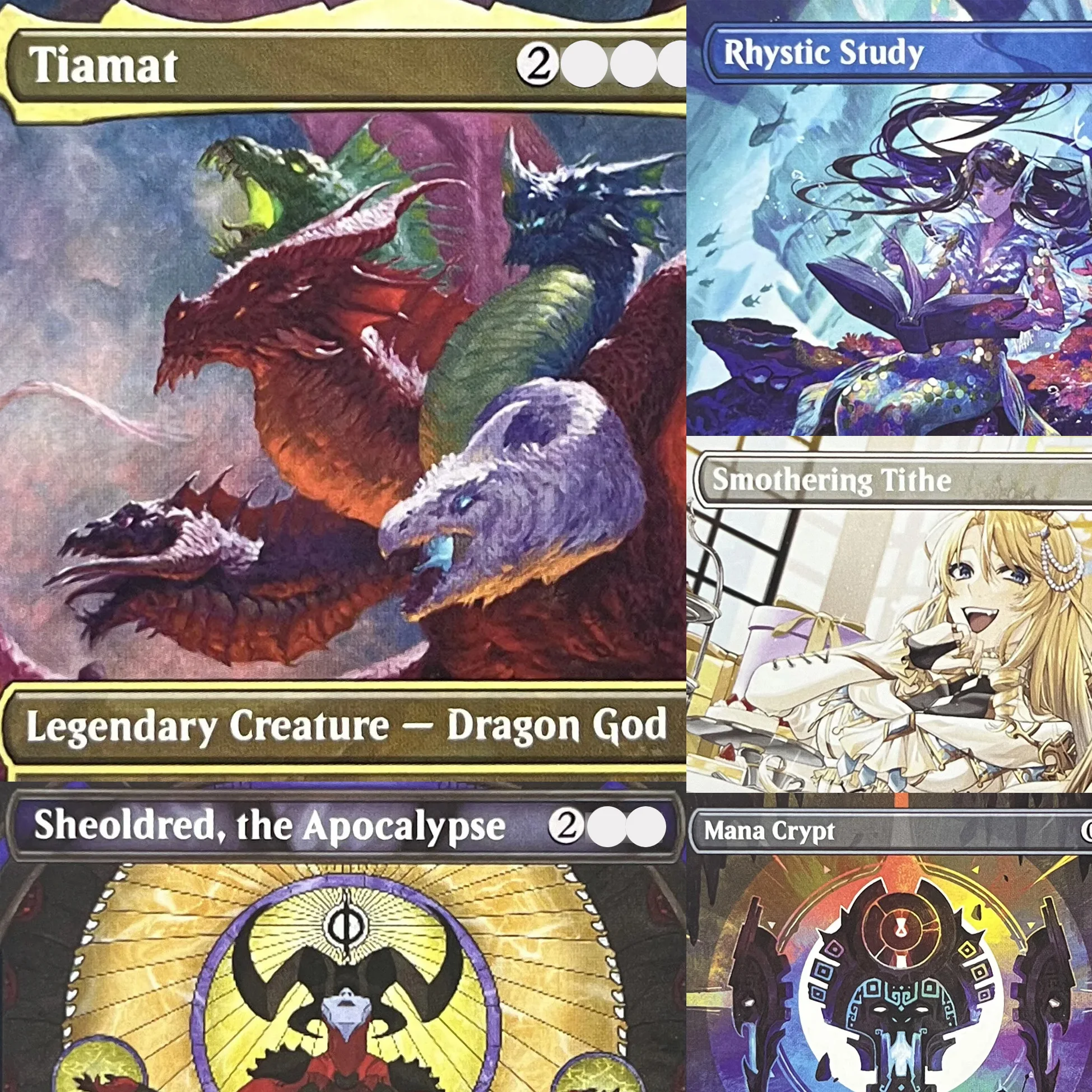 Tarjetas mágicas AFR C19 CC1 WOT DMR DMU ONEHOLO12-002, Tiamat Tcg proxy, Dockside Extortionist, Worldly Tutor, Smothering Gathering