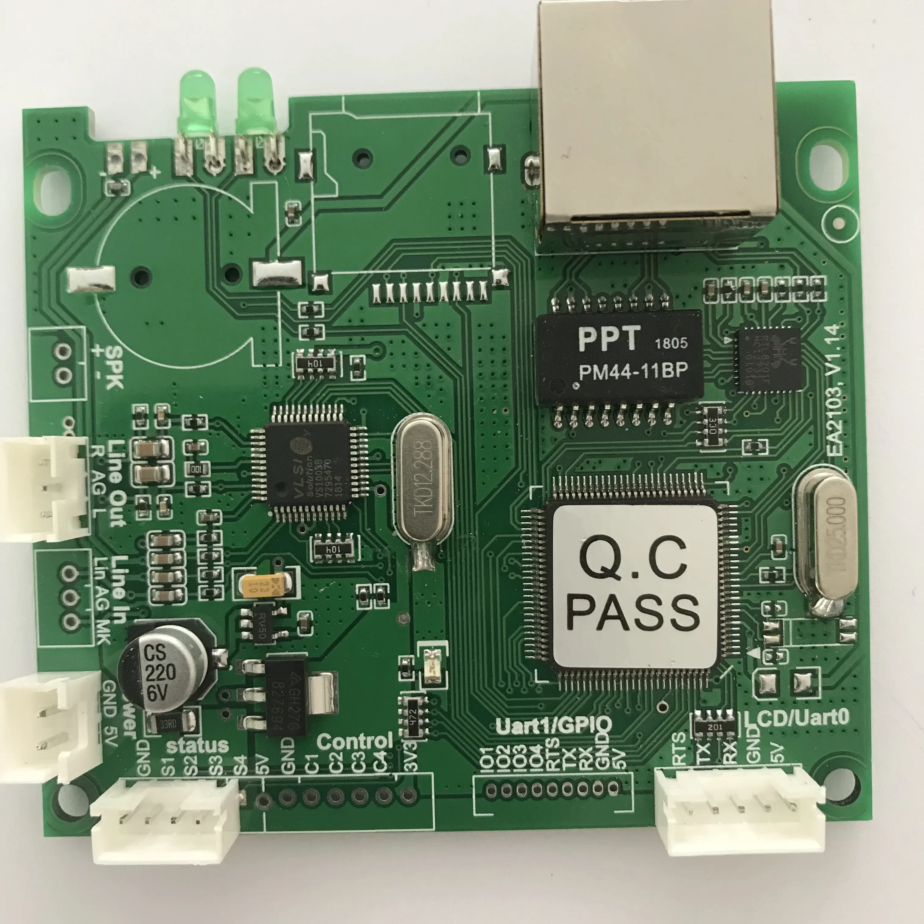 Módulo de áudio IP do sistema PA com amplificador de potência, interfone, monitoramento, função de reprodução de cronometragem.