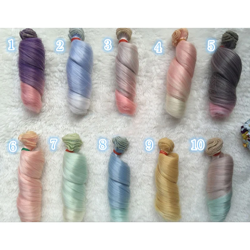 Fashion 15cm DIY Mini Tresses Doll High-Temperature Material Straight Hair Wig For BJD Synthetic Doll Accessories