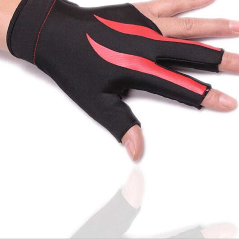 

Pool Gloves Hand Fingerless Billiard Snooker 3 Half Cue Shooter High Elasticity
