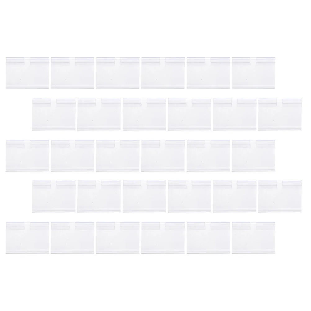 

50 Pcs Pvc Label Plastic Hook Shelf Price Card Set 50pcs (60*42mm) Sign Holder Stands Shop Merchandise Display Tag Holders