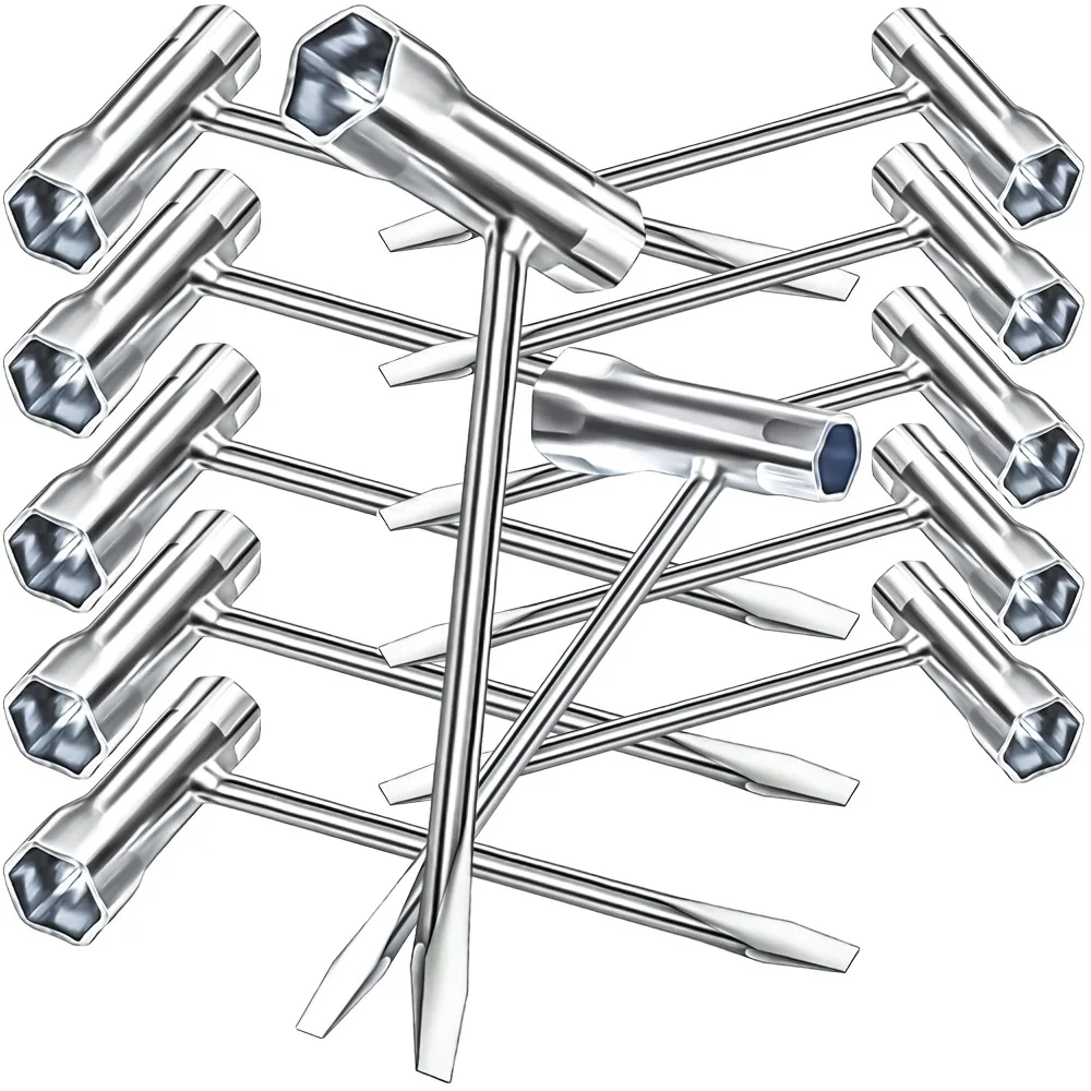 High Quality Multi-purpose Mechanical Wrench 13/19mm Double Head Scrench T Wrench Sturdy Portable Saw Chain Wrench Garden Tools