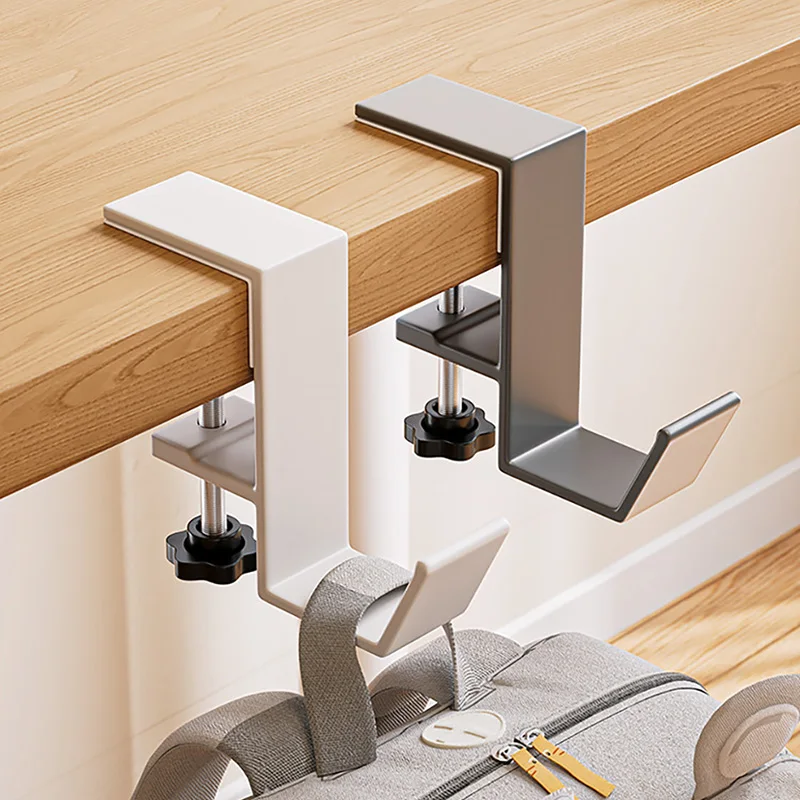 Aluminum Alloy Backpack Hook No Need For Punching Strong Load-bearing Capacity No Trace Student Desk Hook Hardware Adjustable