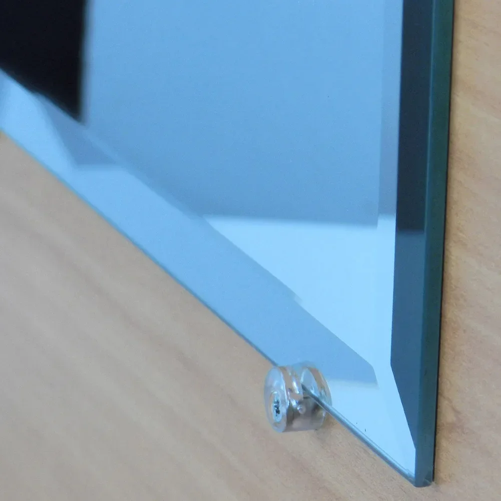 4PCS Mirror Fixing Clips Glass Clip Clamp Bracket Mounting Suspension For Home Bathroom Hotel Barber Store Restroom Hardware