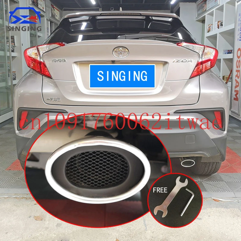 

Автомобильный глушитель задней выхлопной трубы из нержавеющей стали, автомобильные аксессуары, украшение автозапчастей для Toyota CHR C-HR 2017-2020 AX10 AX50