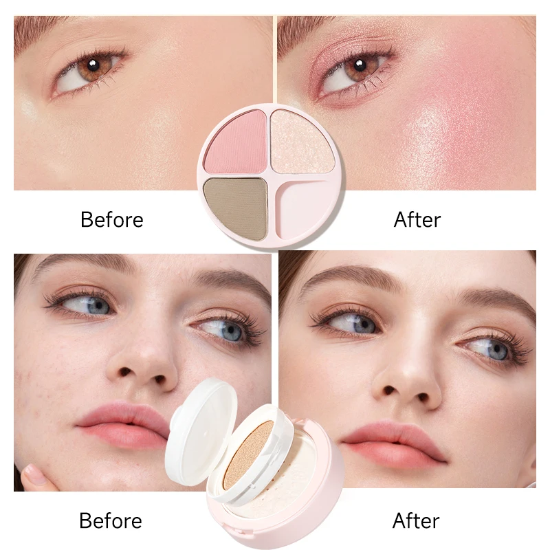 5-in-1 다기능 에어쿠션 파운데이션 리퀴드, 비비크림, 세팅파우더, 컨실러, 아이섀도우 팔레트