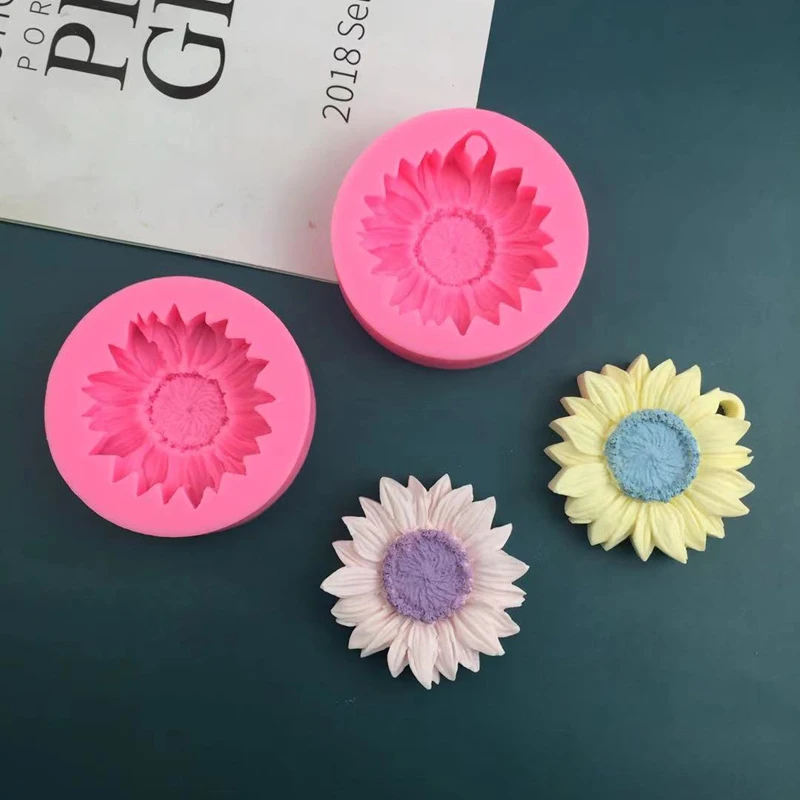 3D ดอกทานตะวันซิลิโคนแม่พิมพ์สบู่ยิปซั่มน้ํามันหอมระเหย DIY เบเกอรี่เครื่องมือพลาสเตอร์ตกแต่งบ้านดินเรซิ่นศิลปะหัตถกรรม