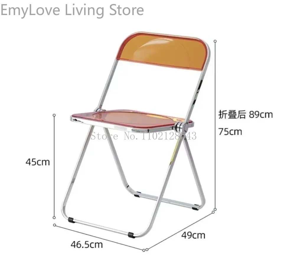 Acrylic Dining Chair Transparent Chair Ins Wind Folding Stool Plastic Designer Furniture Milk Tea Net Red Clothing Store Photo