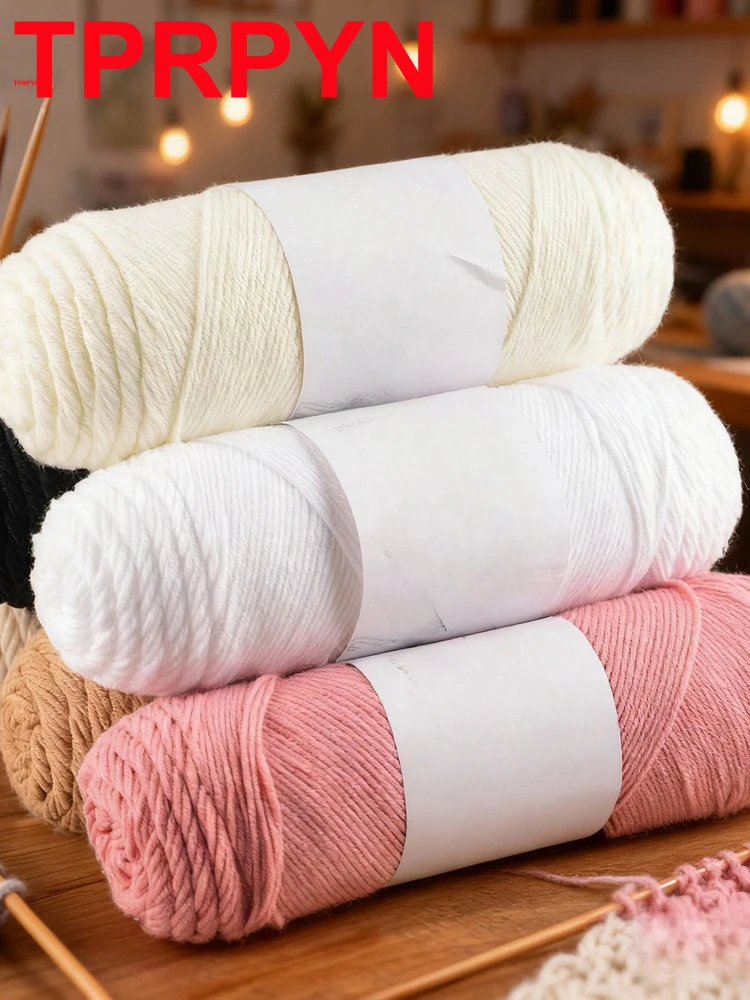 200 g 1 Stück Milch-Baumwollgarn, superweich zum Stricken und Häkeln, Stricklinie, Decken, Pullover, Mütze, Schuh, Häkeln, Amigurumi-Faden