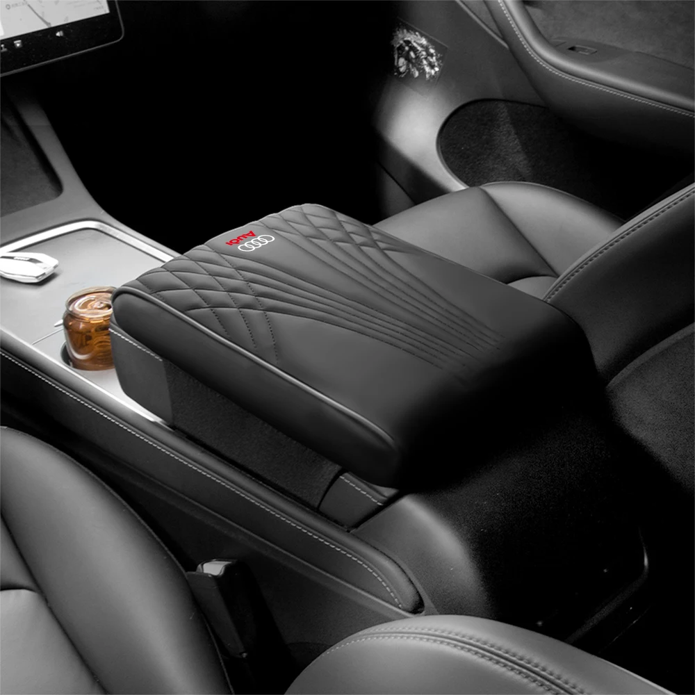 Universal Comfortable Car Armrest Box Pad Auto Central Armrest Box Cover Valve Cap For Audi Q5 Q3 C8 RS RS5 RS6 R8 S2 S3 RS4 S5