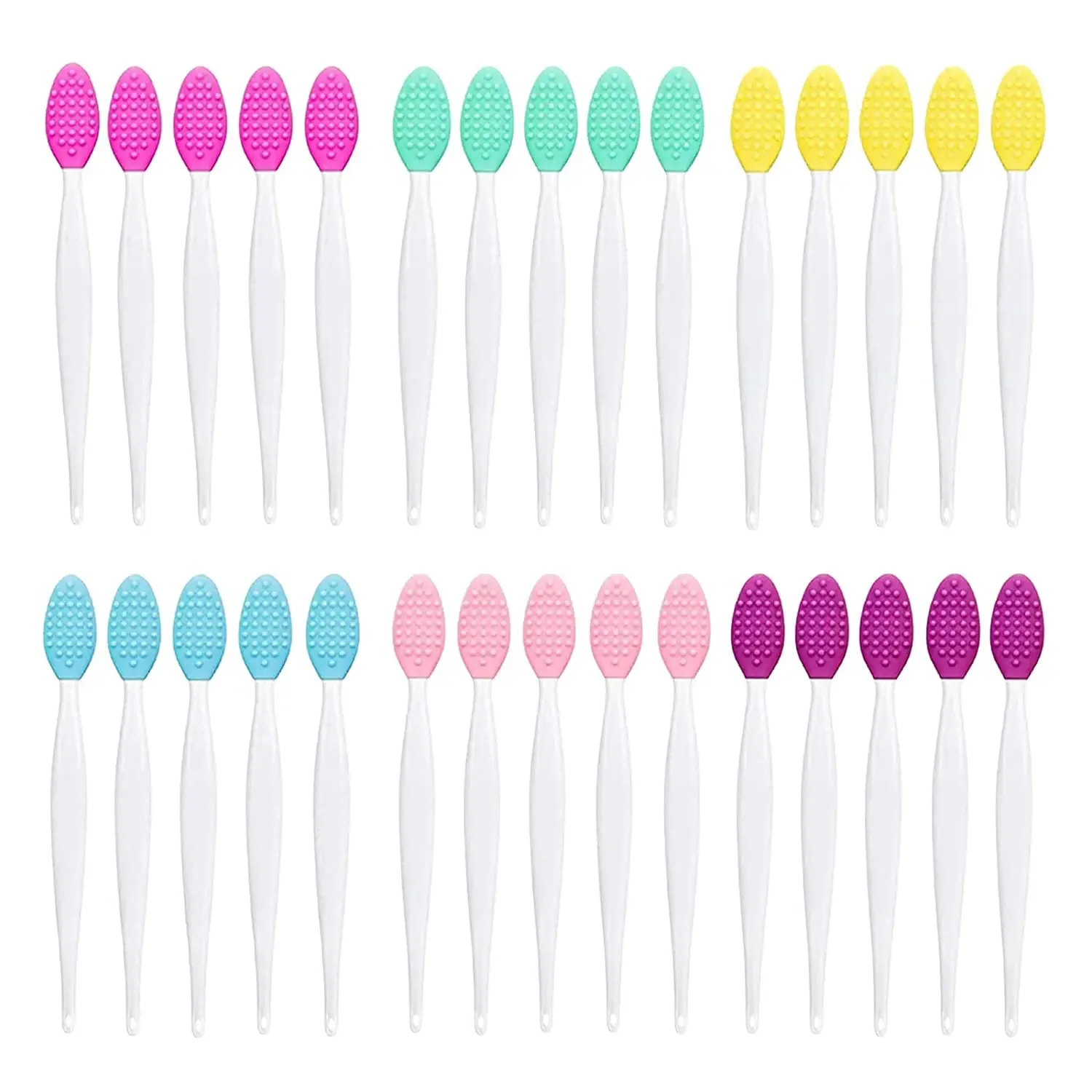 Wholesale 4pcs New Fashion Design Nose Double-Sided Tool Silicone Lip Scrub Exfoliator Brush Make Up Brushes Makeup Brush Set
