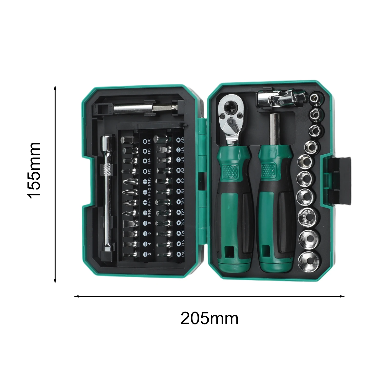 

DIY Projects 150x95x45mm Ratchet Wrench Versatile Screw Driver Bit Set Hand Tool Set Ergonomic PP TPR Handle Steel Bits