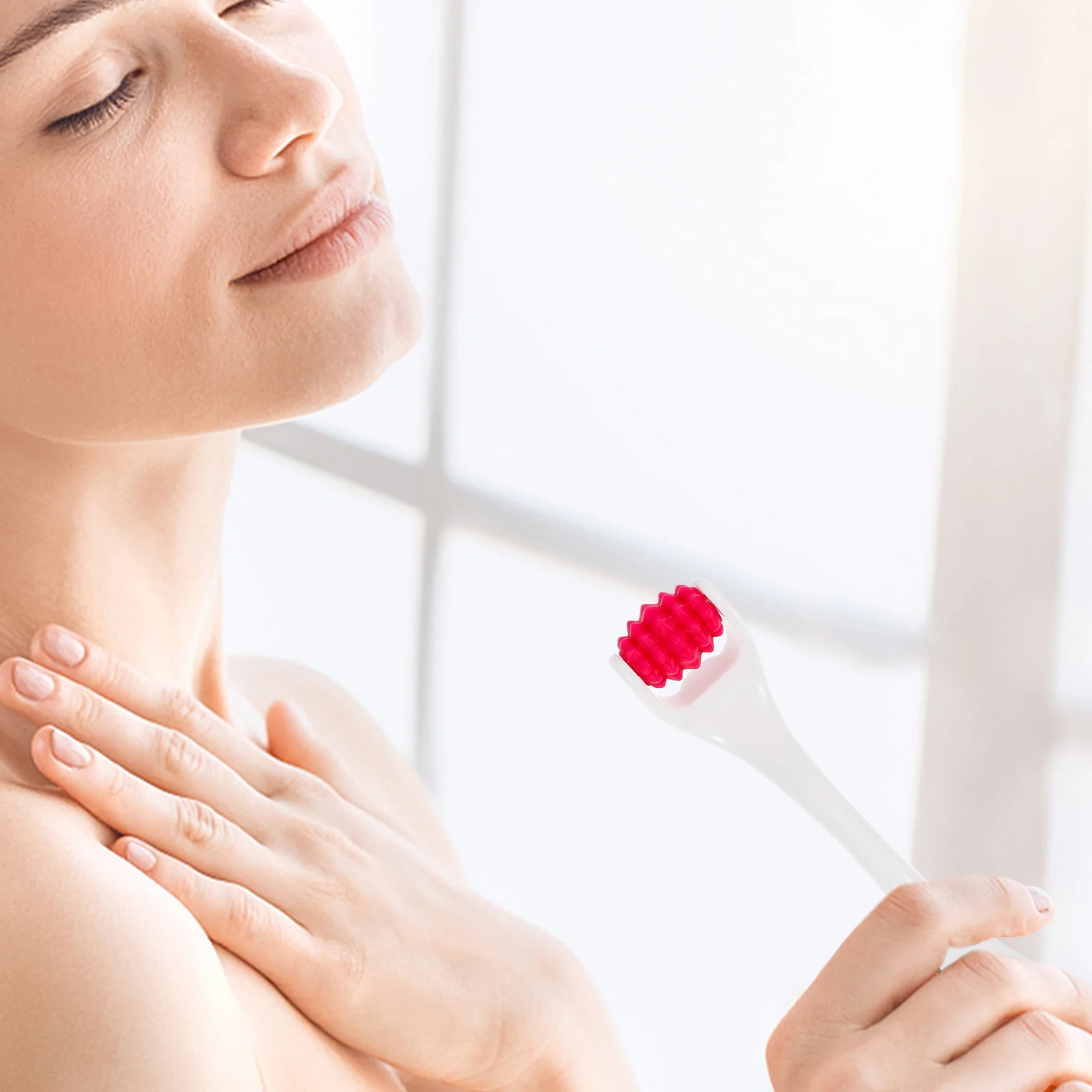 Rodillo Facial de silicona para antienvejecimiento, reducción de arrugas, alivio de la hinchazón de los ojos, masajeador Facial, herramienta de belleza portátil para ojos y cara
