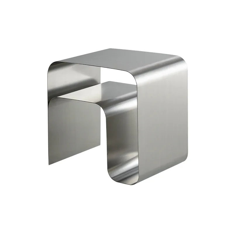 

Небольшой приставной столик нестандартной формы, журнальный столик для дома, для гостиной, для дивана, из нержавеющей стали, с полкой для журналов.