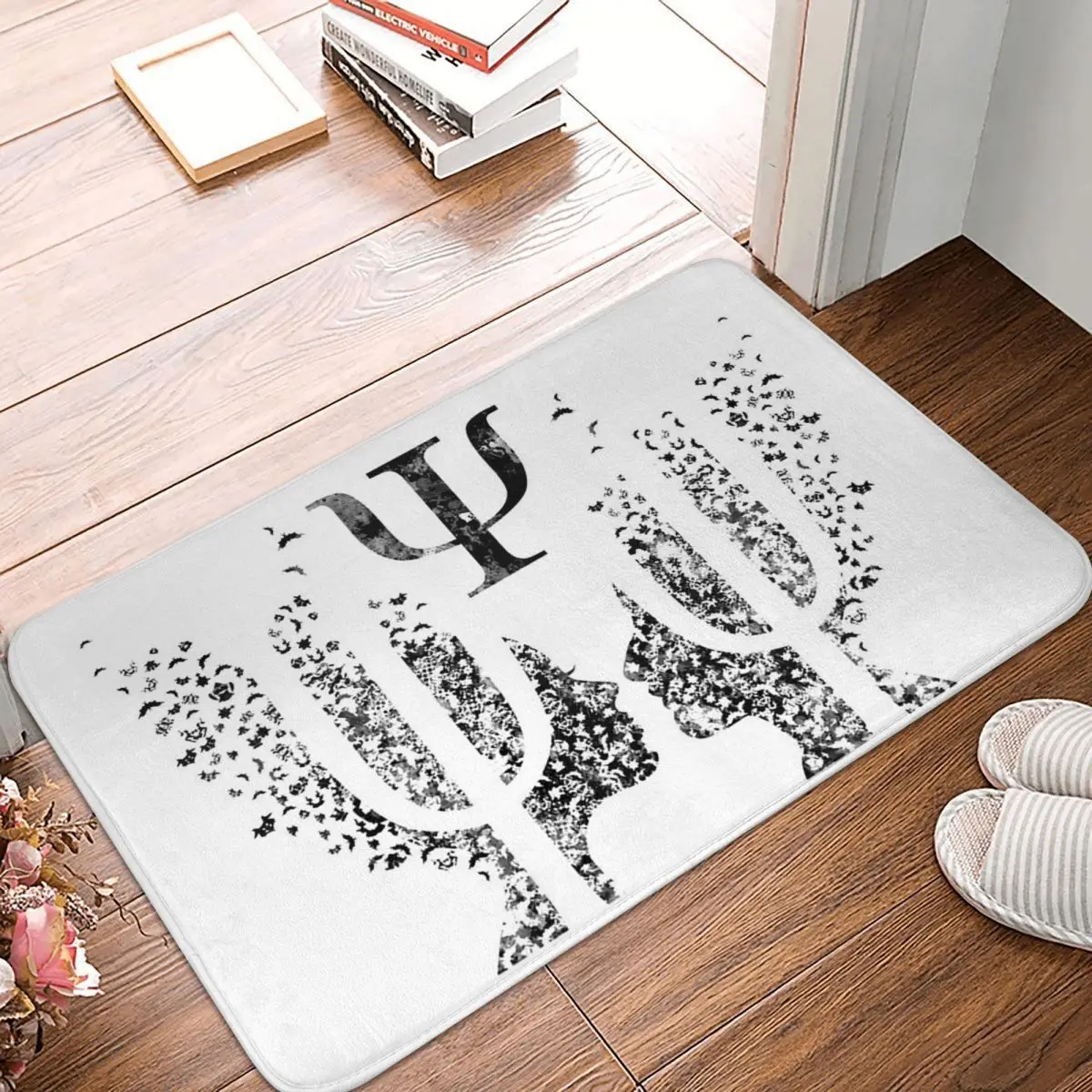 Mind And Psychology,Psi Symbol , Rorschach Card Anti-slip Doormat Floor Mat Carpet Rug for Kitchen Entrance Home Footpad Mats