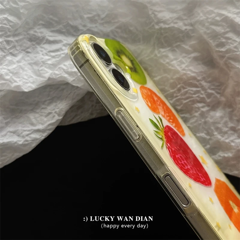 Summer Full Screen Fruits Strawberry Kiwi Orange Watermelon Phone Case For iPhone 17 16 15 14 13 12 11 Pro MAX Plus 17air Cover - view 5