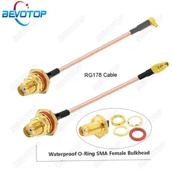 2PCS/LOT SMA to MMCX Cable RP-SMA / SMA Female Waterproof O-Ring  to MMCX Male Straight/180° RG178 Pigtail RF Coaxial Jumper