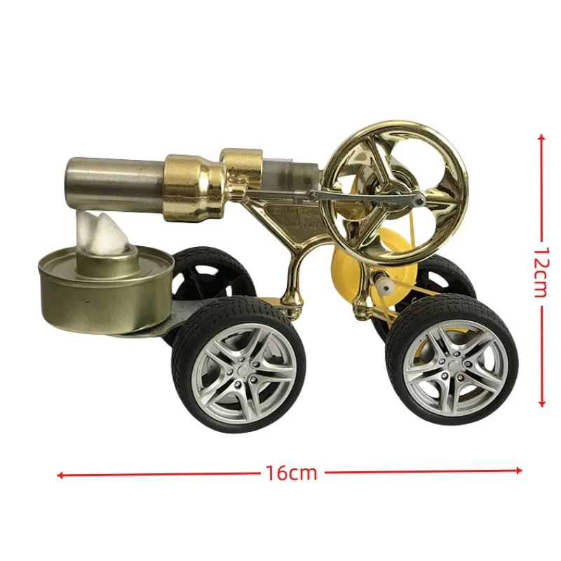 Hot Air Car Stirling Engine Puzzle Toy Experiment Retro Metal Stirling Car Engine Motor Kit Science Technology Toy Props Gifts