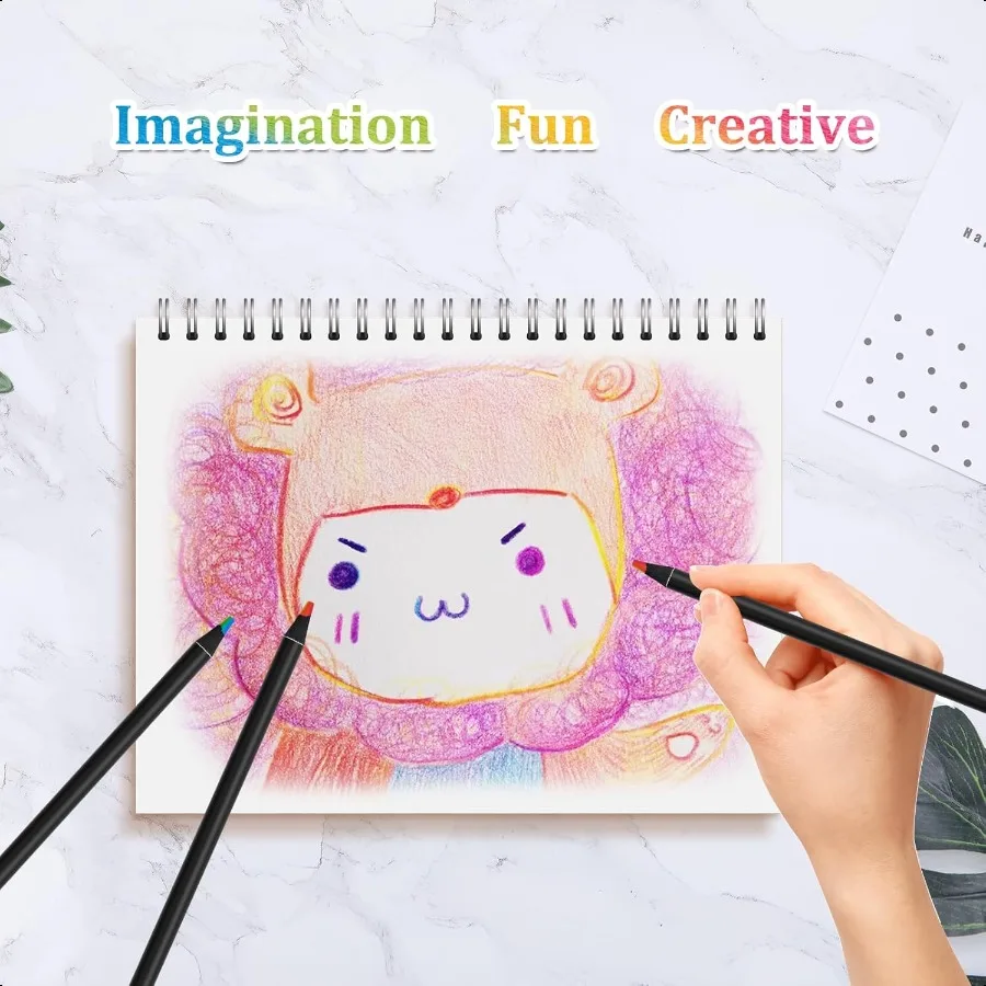 7 สีใน 1 สายรุ้งดินสอสีสีดําดินสอไม้หลากสี Art plies สําหรับระบายสี Sketching Presharpened 16