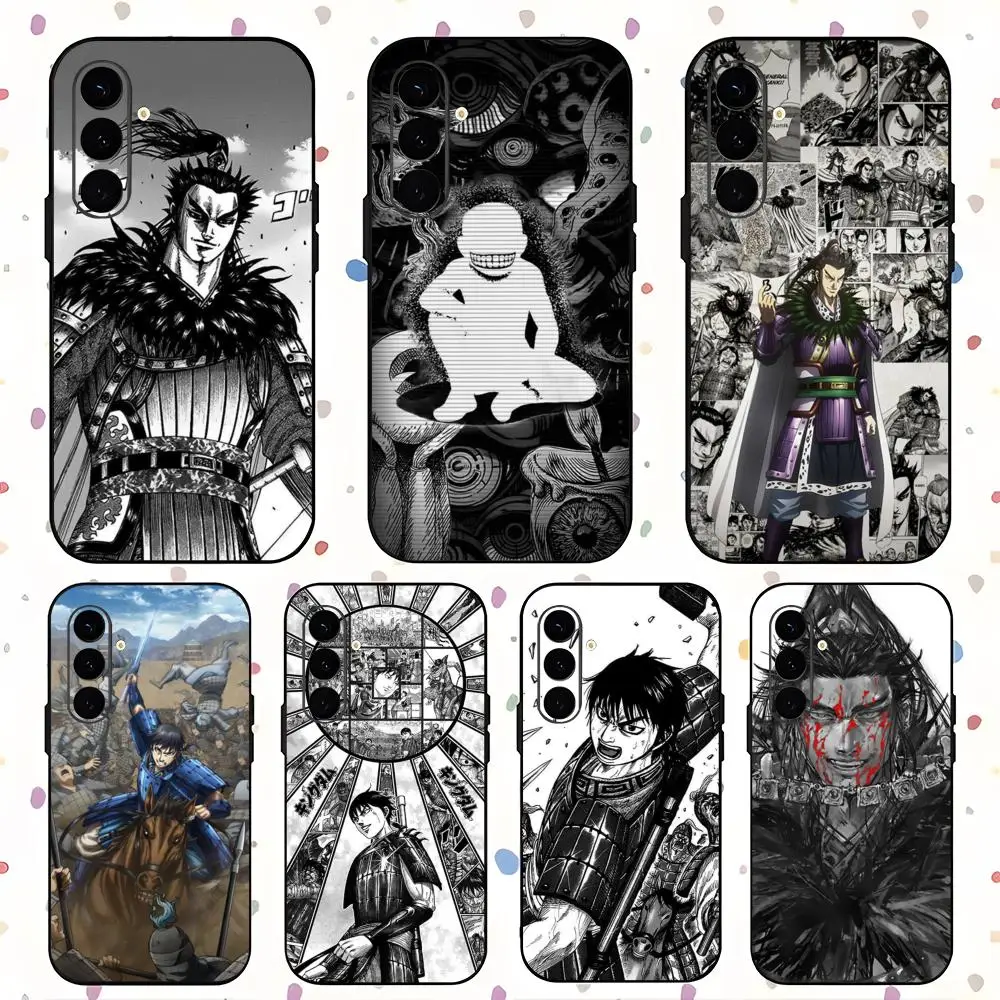 Kingdom Kan Ki Anime Cool Phone Case For Samsung Galaxy S25 S24 S23 S22 S21 S20 Plus Ultra Note20 Soft Black