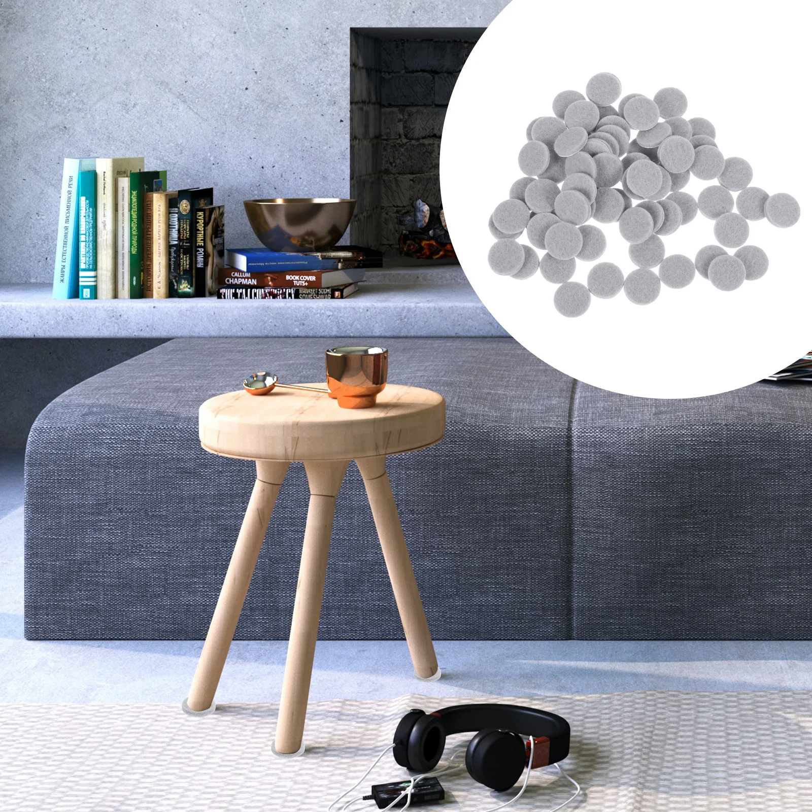 

100Pcs Non Slip Furniture Pads Adhesive Felt Grippers Round Mats for Floor Protection Non Furniture Pads Round Mats