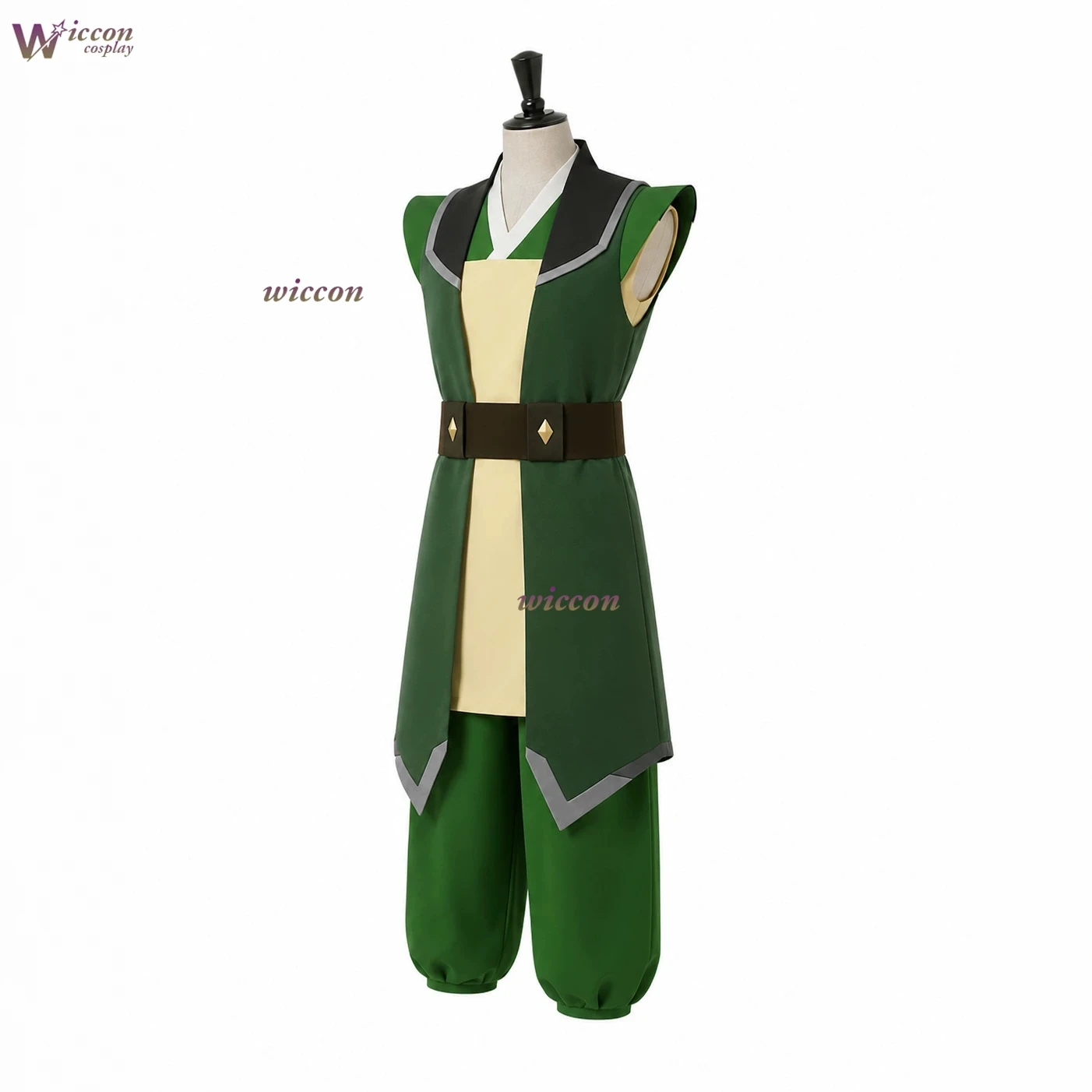 The Last Cos Airbender Toph Beifong Cosplay Costume Full Set with Gloves Bracers Wig Hat Anime Earthbender Battle Outfit view 4
