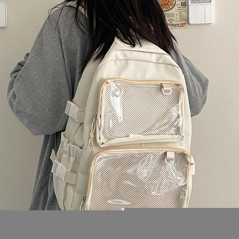 Japanese Style Transparent Ita Bag for Girls Comic Cons Large Capacity Women Backpack Fashion School Bags for College Student JK