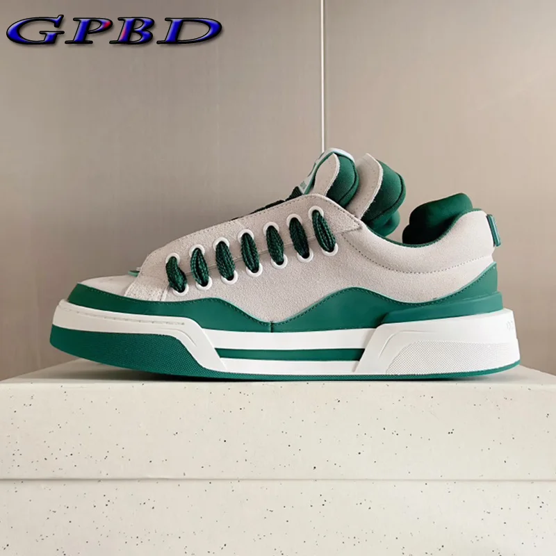 GPBD Designer Men's Sneakers Best Quality Real Leather Sport Shoes For Male Casual Fashion Men Skateboarding Shoes Athletic