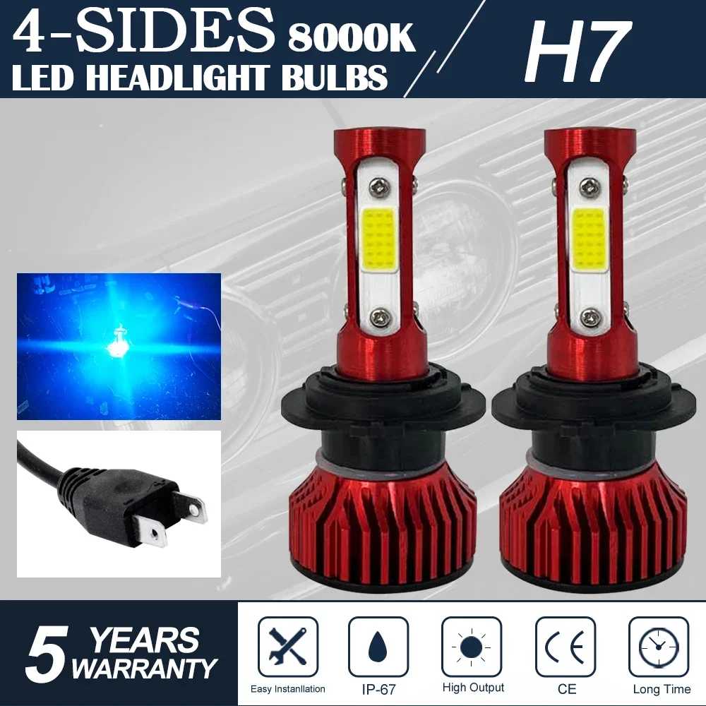 

8000K H7 H4 Led Canbus 8000LM High Power Headlight H1 H8 H11 H16 Hb3 Hb4 9012 H13 9005 9006 Led Bulb Turbo Lamp For Car 2PCS