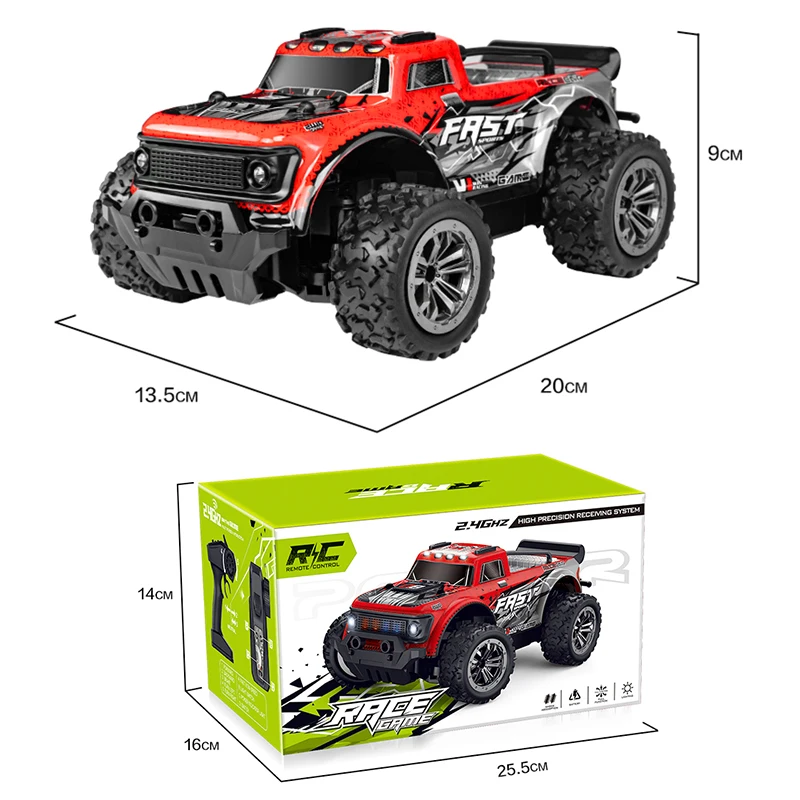 1:20 High Speed Off road Remote Control Toy Car 2.4G Competitive Racing Bicolor Ribbon Lighting RC Toy Car Gift 25km/h