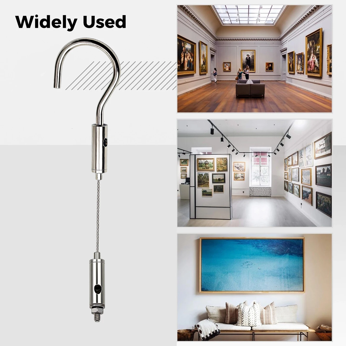 Picture 7: Adjustable automatic hook, stainless steel cable suspension kit, metal rope for lamp suspension, 1.5mm steel wire rope