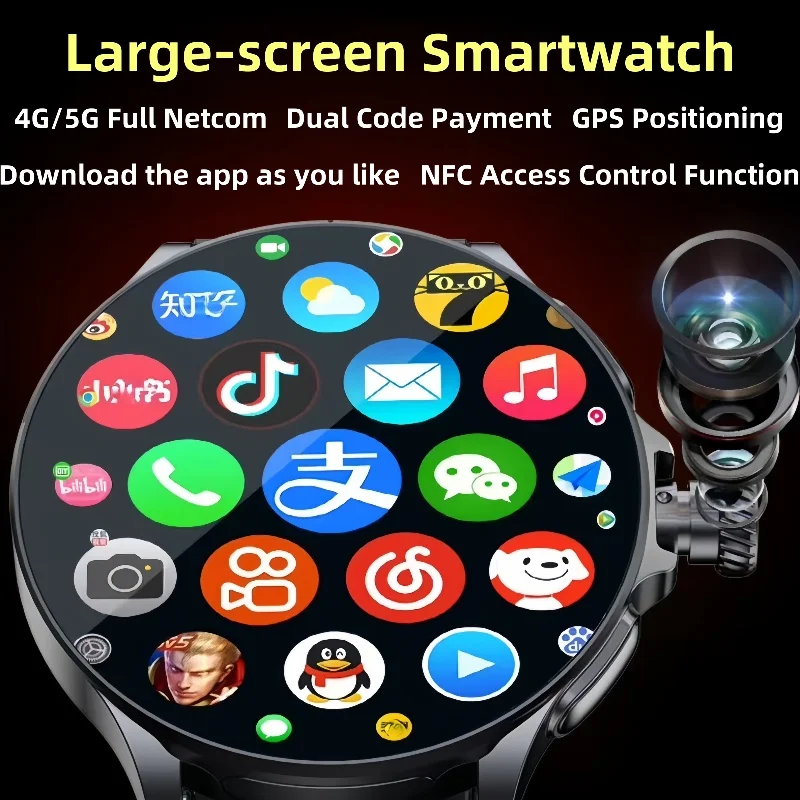 

GoldenSpike GT200 Smart Watch 1.95'' Amoled 750*750 HD Resolution Telescopic Rotary Camera Touch encoder Android 10.0 Smartwatch