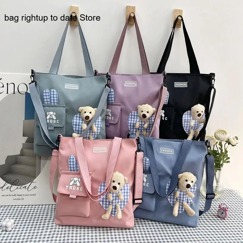 College Style Student Large Capacity Class Portable Tutoring One Shoulder Hand-Held Diagonal Cross Bag Female