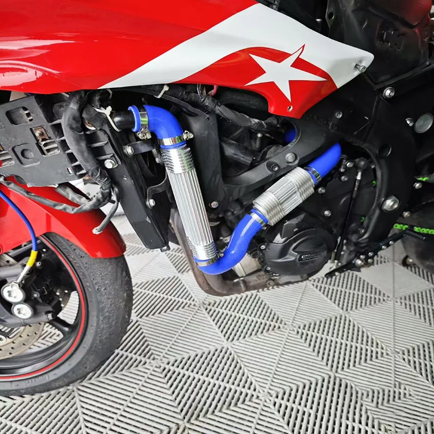 Universal Motorcycle Water Cooling Pipe Radiator for Ducati V2 Yamaha R6 Kawasaki ZX6R 636 Modification Accessory