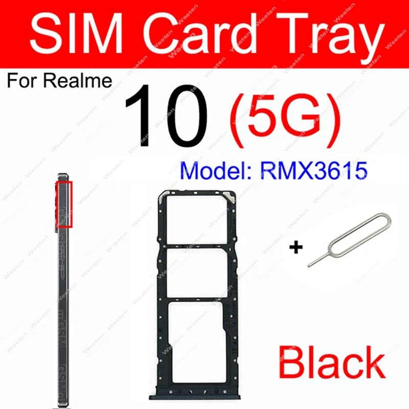 For Realme 10 10S 10 Pro Plus 10Pro+ 4G 5G Sim Card Tray SIM Card Slot Holder Adapter Replacement