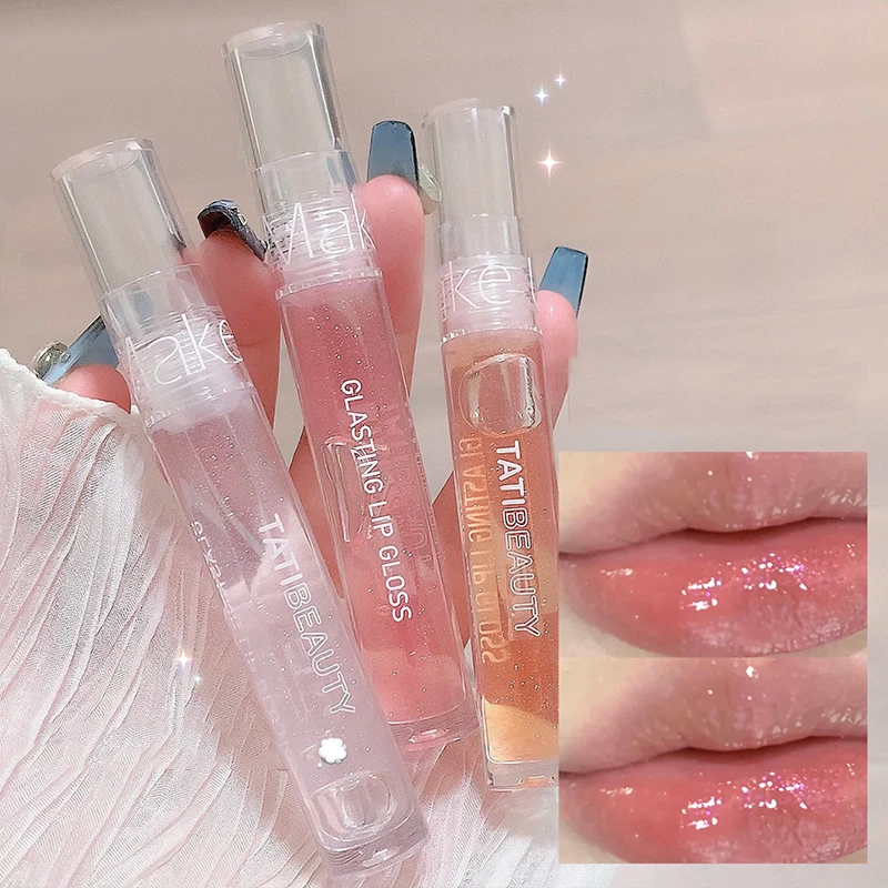 Geléia Hidratante Profunda Líquido Transparente Batom, 6 Cores, Espelho de Água Lip Gloss, Maquiagem Barato e Pequeno, Nova Beleza