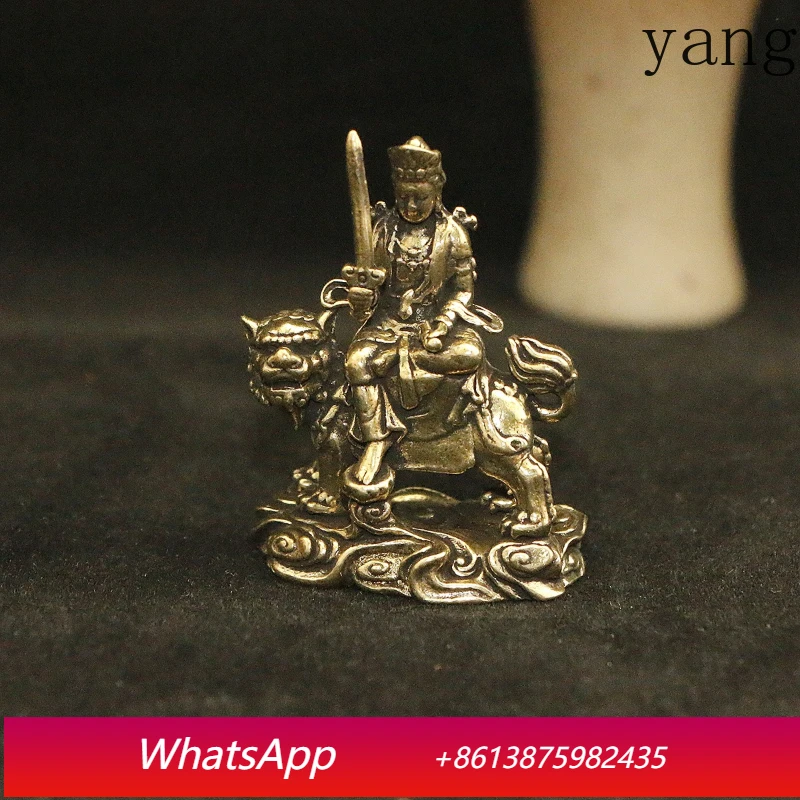 

LTT brass mount Manjushri Buddha statue ornament, home offering tabletop ornament