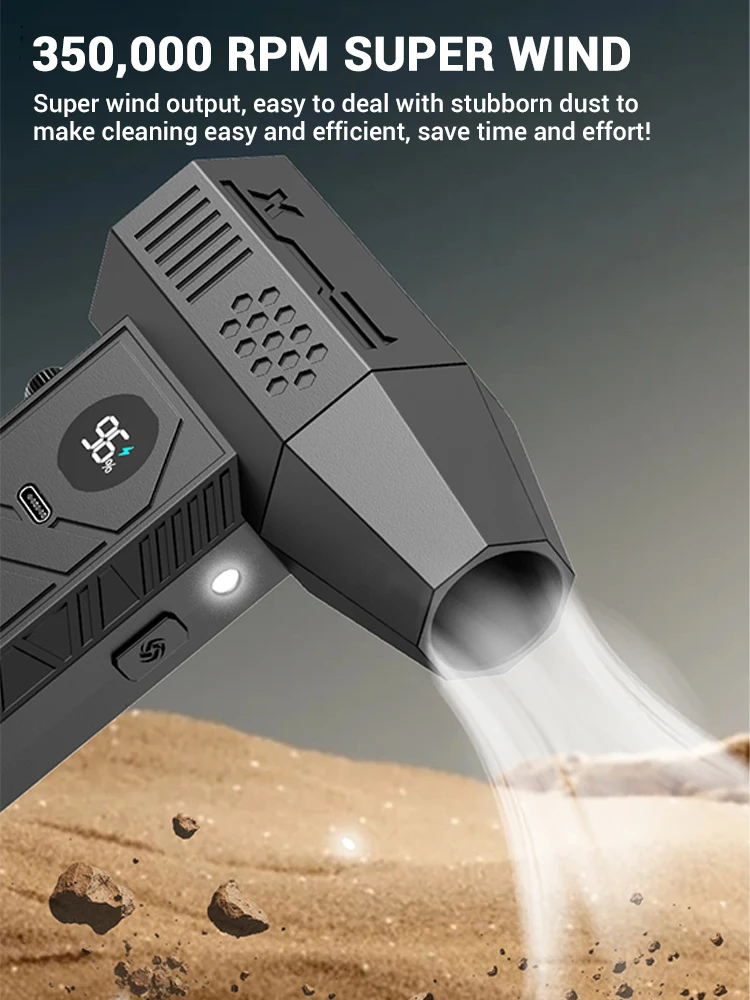 Violento Turbo Fan Motore Brushless 35000RPM con Luce LED 8000mAh Con Display di Ricarica Batteria Staccabile Ventilatore di Ricambio