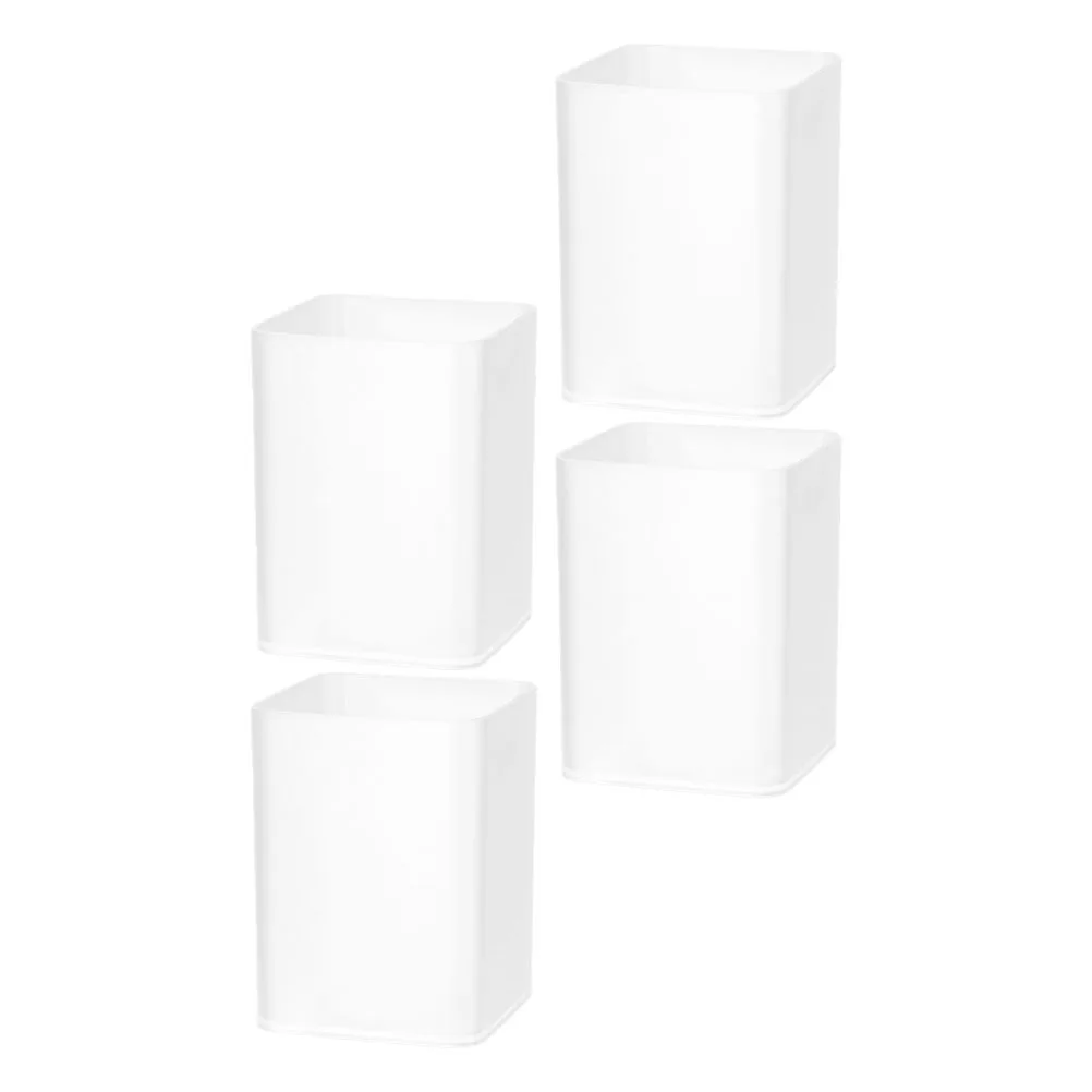 

1Set Pen Holders Plastic Transparent Square Pen Containers Office School Study Stationery Organizer Pencil Holders