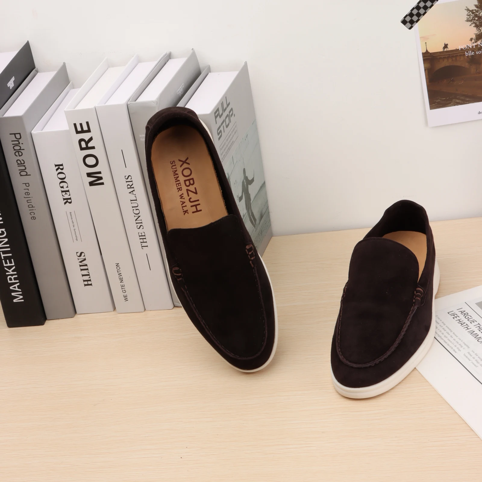Suede Leather Women Loafers Shoes 2023 Spring Autumn Casual Men Shoes Rubber Sole Women Flat Loafers Comfortable Moccasins Shoes