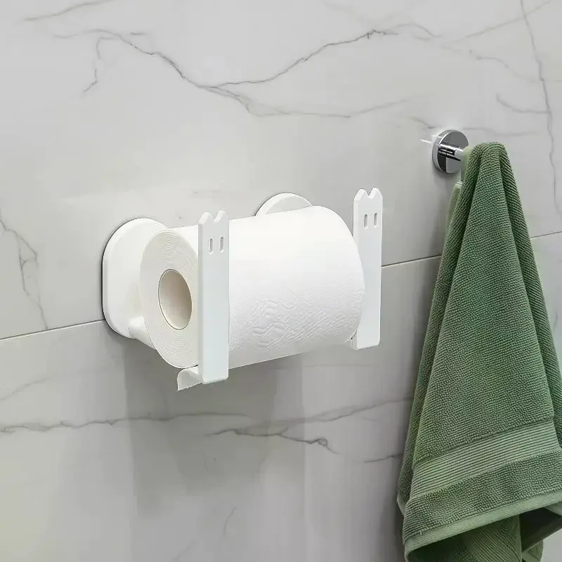 2PCS White Kitchen Hole Free Hook Traceless Storage Rack Shelf Shelves Pot Cover Cup Rack Kitchen Storage Holder
