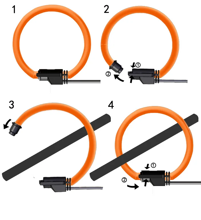 

kV High Voltage current sensor shielded Rogowski coil flexible probe Toroidal Transformer mV signal protection IP65