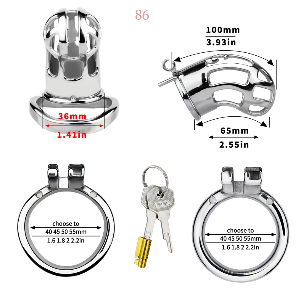 FRKO Male Curved Chastity Cage Metal Steel Sex Toy Men Gays Cock Lock Penis Ring Bondage Adult Goods Anti-Escape Training 정조대 18 4