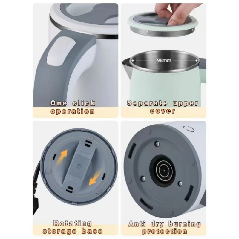 Electric Kettle Tourist Water Cup Electric Kettle Office and Household 800ml Water Kettle Fully Automatic Mini Small Capacity