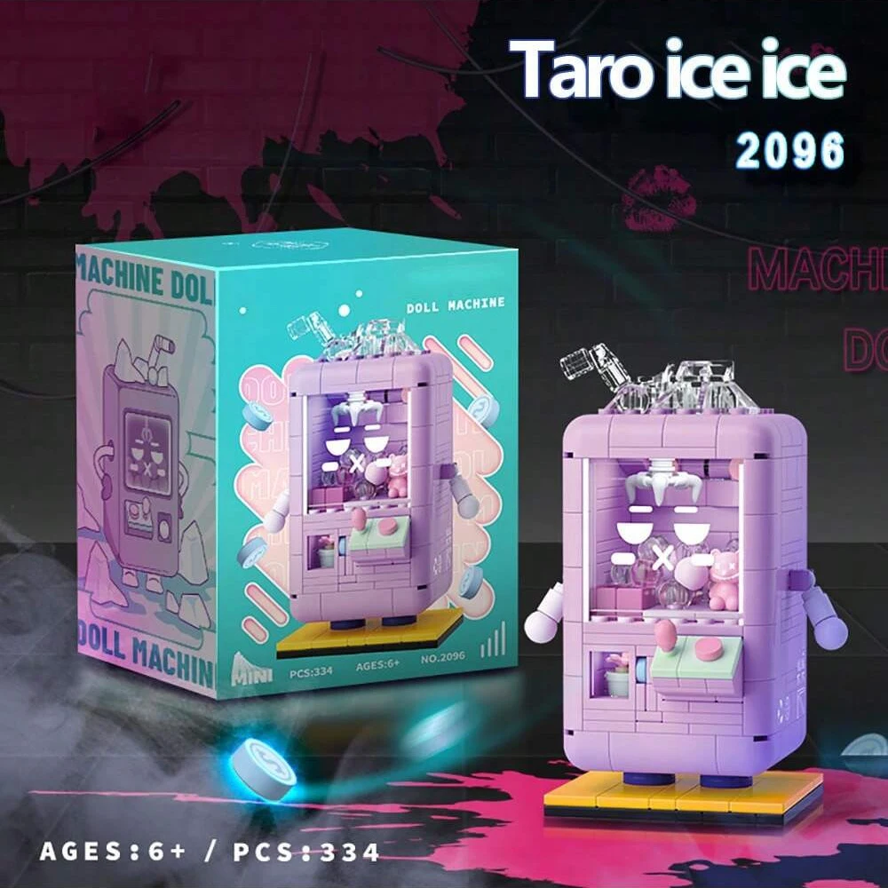 WLtoys 2096 كارتون الفراولة الآيس كريم آلة دمية صغيرة تصميم نموذج ، ممر إلكتروني بناء لعبة المكعبات ، ديكور المنزل ، كريس #4