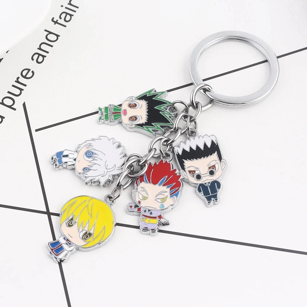 Hunter x Hunter Metal Charm Keychain GON Killua Zoldyck Kurapika Leorio Hisoka Figures Key Chain for Women Men  Keyring