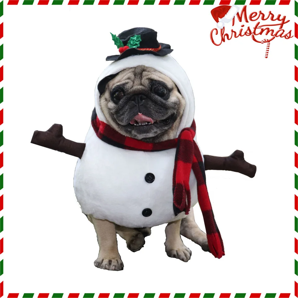 Snowman COS Pet Costume Dog Cat Christmas Dress-up Suitable for Both Small Pets Cute Wig Party Supplies and Accessories