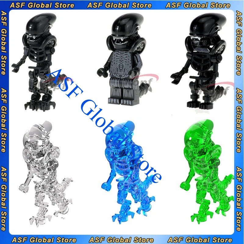 

5cm Movie Figure Xenomorph Perimeter Plastic Model Assembling Building Blocks Desktop Decoration Ornaments Birthday Gifts Toys