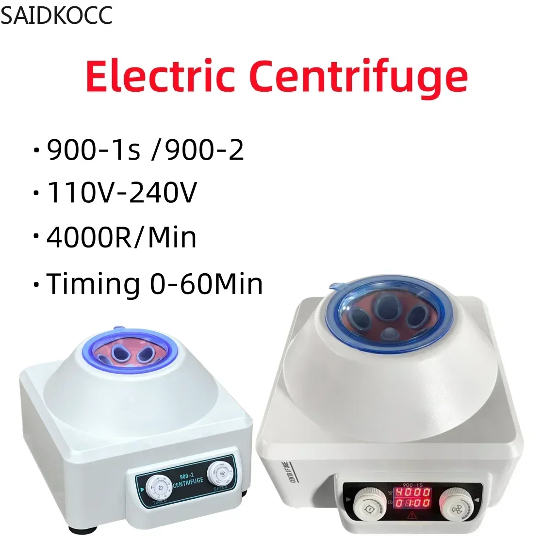 SAIDKOCC 900-2 / 900-1S Electric Centrifuge Experimental Instrument Desktop Stepless Speed Regulation Timing Centrifuge